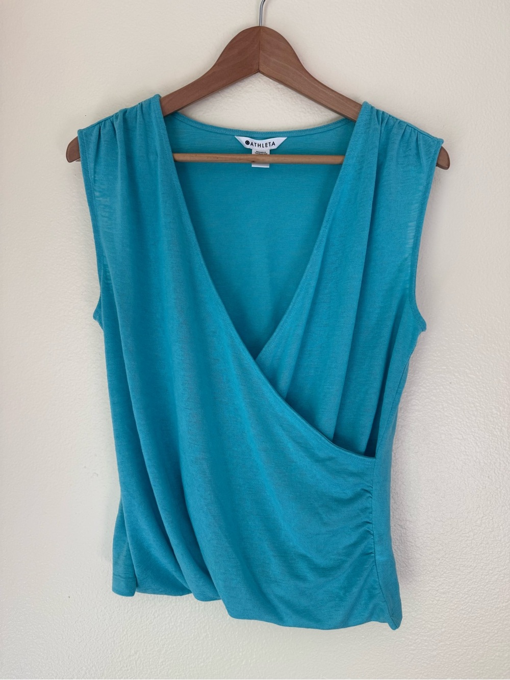 Athleta Teal Breezy Wrap Tank